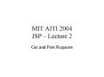 MIT AITI 2004 JSP Lecture 2 PowerPoint PPT Presentation