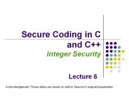Secure Coding in C and C   Integer Security