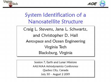 System Identification of a Nanosatellite Structure