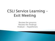 CSLI Service Learning 