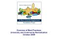 Overview of Best Practices University and Community Revitalization October 2009 PowerPoint PPT Presentation