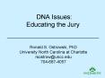 DNA Issues: Educating the Jury PowerPoint PPT Presentation