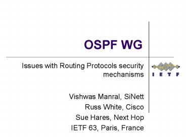 OSPF WG