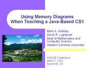 Using Memory Diagrams When Teaching a Java-Based CS1