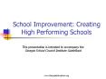 School Improvement: Creating High Performing Schools PowerPoint PPT Presentation