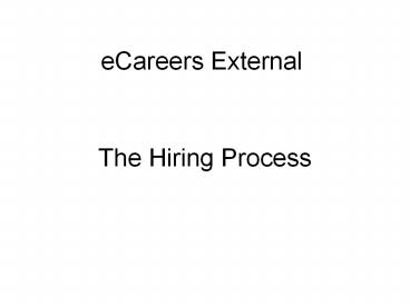 eCareers External