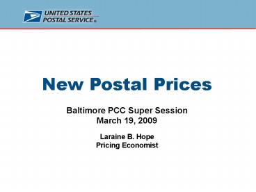 New Postal Prices