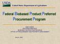 Federal Biobased Product Preferred Procurement Program PowerPoint PPT Presentation