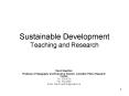 Sustainable Development Teaching and Research PowerPoint PPT Presentation