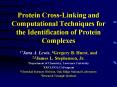 Protein CrossLinking and Computational Techniques for the Identification of Protein Complexes PowerPoint PPT Presentation