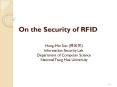 On the Security of RFID PowerPoint PPT Presentation
