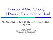 Functional Goal Writing: It Doesn