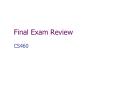 Final Exam Review PowerPoint PPT Presentation