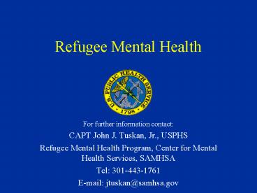 Refugee Mental Health