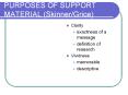 PURPOSES OF SUPPORT MATERIAL (Skinner/Grice) PowerPoint PPT Presentation
