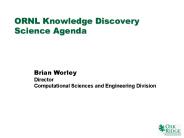 ORNL Knowledge Discovery Science Agenda