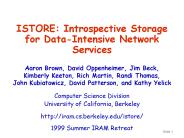 ISTORE: Introspective Storage for DataIntensive Network Services