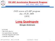 Long Quadrupole  Giorgio Ambrosio