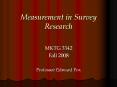 Measurement in Survey Research PowerPoint PPT Presentation