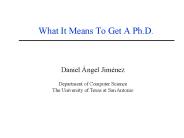What It Means To Get A Ph.D.