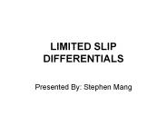 LIMITED SLIP DIFFERENTIALS