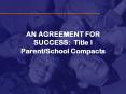 AN AGREEMENT FOR SUCCESS: Title I Parent/School Compacts PowerPoint PPT Presentation