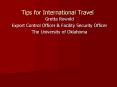 Tips for International Travel PowerPoint PPT Presentation