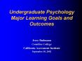 Undergraduate Psychology Major Learning Goals and Outcomes PowerPoint PPT Presentation