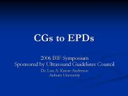 CGs to EPDs