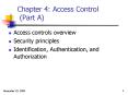 Chapter 4: Access Control Part A PowerPoint PPT Presentation