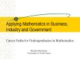 Applying Mathematics in Business, Industry and Government Career Paths for Undergraduates in Mathema PowerPoint PPT Presentation