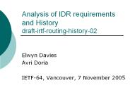 Analysis of IDR requirements and History draft-irtf-routing-history-02