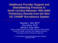 Healthcare Provider Support and Breastfeeding Practices in North Carolina Between 1993-2005: Preliminary Results from the New NC CHAMP Surveillance System PowerPoint PPT Presentation