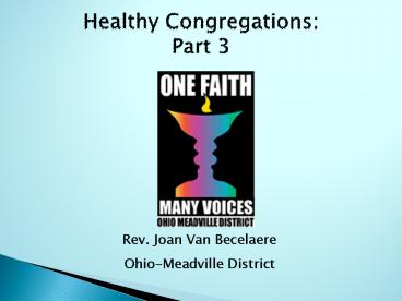 Healthy Congregations: Part 3
