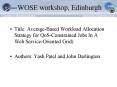 WOSE workshop, Edinburgh PowerPoint PPT Presentation