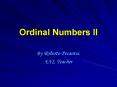 Ordinal Numbers II PowerPoint PPT Presentation