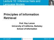 Lecture 10: Inference Nets and Language Models