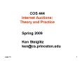 COS 444 Internet Auctions: Theory and Practice PowerPoint PPT Presentation