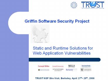 Griffin Software Security Project