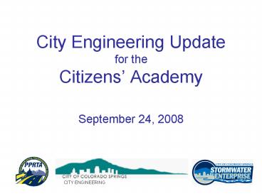 City Engineering Update for the Citizens Academy