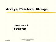 Arrays, Pointers, Strings
