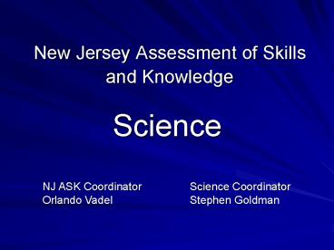 New Jersey Assessment of Skills and Knowledge
