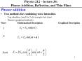 Physics 212 lecture 36: Phasor Addition, Reflection, and Thin Films PowerPoint PPT Presentation