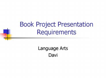 Book Project Presentation Requirements