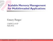 Scalable Memory Management for Multithreaded Applications