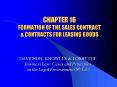 CHAPTER 16 FORMATION OF THE SALES CONTRACT