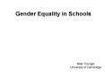 Gender Equality in Schools PowerPoint PPT Presentation