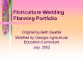 Floriculture Wedding Planning Portfolio PowerPoint PPT Presentation
