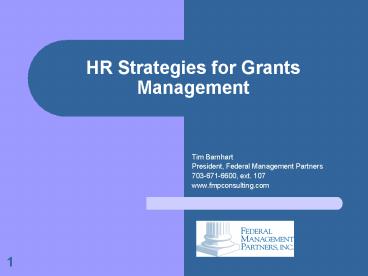 HR Strategies for Grants Management