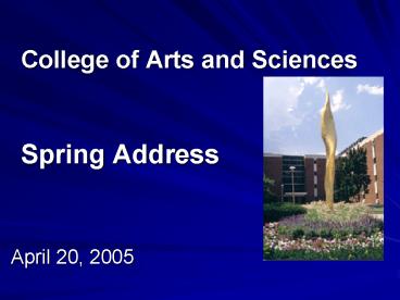 College of Arts and Sciences Spring Address